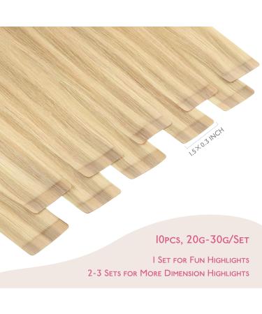 Buy If-of-Hearted Tape Extensions | Real Hair Light Blonde Highlights 10pcs | 30g 55cm Invisible Hair Extensions - Buy Online on GoSupps.com