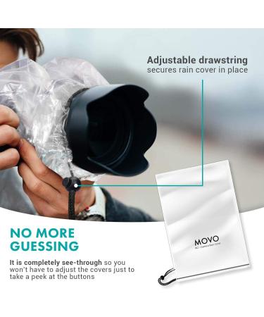 Movo (5 Pack) RC1 Clear Rain Cover for DSLR Camera and Lens (Up to 18 Long) - Buy Online on GoSupps.com