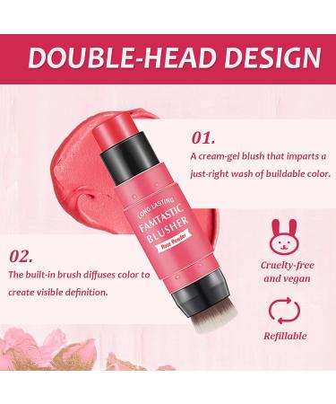Matte Cream Blush Stick - 3-in-1 Makeup Glow in Rose Pink - 8.00g - Buy Online on GoSupps.com