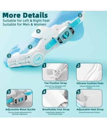 Upgraded Bunion Corrector for Men & Women | Orthopedic Foot Splint & Non-Slip Separator for Bunion Relief - Adjustable White Design (1PCS - Buy Online on GoSupps.com