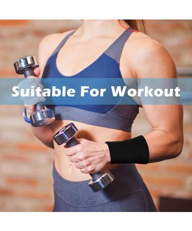 Buy 4 Pcs Sports Bracelets - Elastic Athletic Wrist Tapes for Men - Black & White - Breathable Fabric 5.9 Inch Wrist Size - Buy Online on GoSupps.com