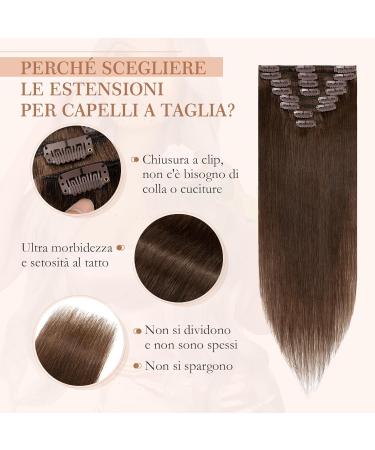 100% Remy Real Hair Clip-In Extensions | UK Fashion Shop | Thin 8 Tresses | 50cm | #4 Chocolate Brown | Fast International Shipping - Buy Online on GoSupps.com