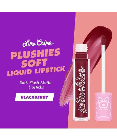 Lime Crime Plushies Soft Matte Lipstick in Blackberry - Long-Lasting, Comfortable Formula with Blackberry Candy Scent - Talc-Free and Paraben-Free - Buy Online on GoSupps.com
