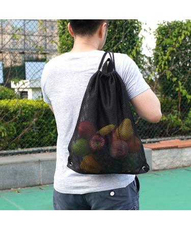 Small Black Mesh Drawstring Bag for Beach & Swimming Equipment | Heavy Duty Sport Storage - Buy Online on GoSupps.com