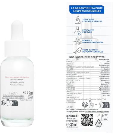 MIXA - S rum Apaisant Anti-R actions - Apaise Instantan ment - -47% de R actions Cutan es* - Sans Parfum Sans Alcool - Panth nol + Bisabolol - Tous Types de Peaux R actives - Flacon-Pipette 30 ml - Buy Online on GoSupps.com