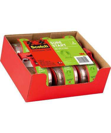Scotch Sure Start Shipping Packaging Tape  1.88"x 22.2 yd  Designed for Packing  Shipping and Mailing  Quiet Unwind  No Splitting or Tearing  1.5" Core  Clear  6 Dispensered Rolls (145-6) - Buy Online on GoSupps.com