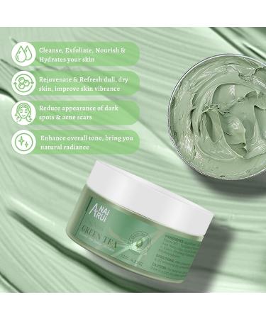 ANAI RUI Green Tea Clay Mask for Poreless Cleanse, Blackhead Remover with Kaolin, Aloe & Collagen - Pore Minimizer, Hydrating Face Mask 4.05OZ - Buy Online on GoSupps.com