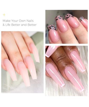 BURANO Poly Nail Gel - 60ml Pink Builder Gel for Easy Nail Extensions | Trendy Poly Extension Gel for Stunning Manicures - Buy Online on GoSupps.com