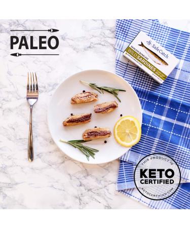 Safe Catch Wild Sardines in Extra Virgin Olive Oil - Pack of 12, 4.4oz Tins - Low Mercury Tested, Keto, Kosher, Non-GMO - Buy Online on GoSupps.com