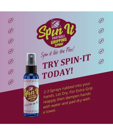 Spin iT Football Grip Spray - Enhance Football Grip, Works with or without Gloves - Ideal for Training and Play - Improve Performance and Control - 2 oz - Buy Online on GoSupps.com
