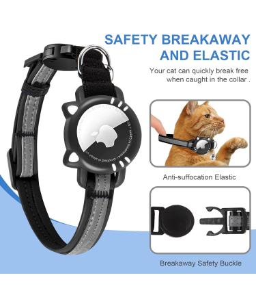 Agoumlux Reflective Cat Collar with Bell - Adjustable Breakaway Neck Band for Young Cats | XS Black (17.5-23 cm) - International Shipping Available - Buy Online on GoSupps.com