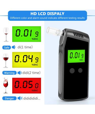 XCAI Professional Breathalyzer - USB Rechargeable Alcohol Tester with LCD Display - Buy Online on GoSupps.com