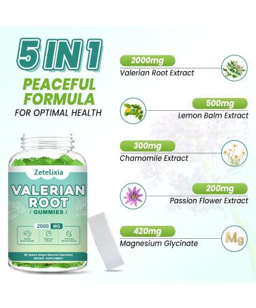 2 Pack Organic Valerian Root Gummies Natural Calm to Help Relaxation Herbal Supplement for Mood Support Melatonin Free Non-GMO Gluten Free Vegan Green Grape Flavor 120 Count 60 Count (Pack of 2) - Buy Online on GoSupps.com