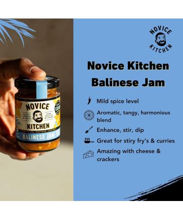 Novice Kitchen Balinese Jam 110ml Pack of 2 | Mild Sambal Inspired Chilli Jam | Bold Aromatic & Tangy Flavours | Marinade or Enjoy with Cheese & Crackers | - Buy Online on GoSupps.com