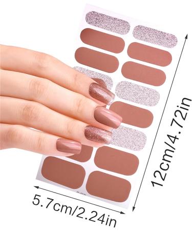 20 Pcs Semi Cured Gel Nail Strips With Soft Glossy Gel Finish Long Lasting Nail Wraps Glitter Gel Nail Stickers Convenient And Easy To Use Nail Sticker Ze0532 - Buy Online on GoSupps.com