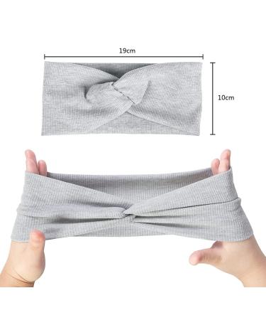 Voarge 4 Pack Women's Hairbands with Bow - Cotton Knot Headscarves (Black Gray Pink Dark Gray) - International Shipping - Buy Online on GoSupps.com