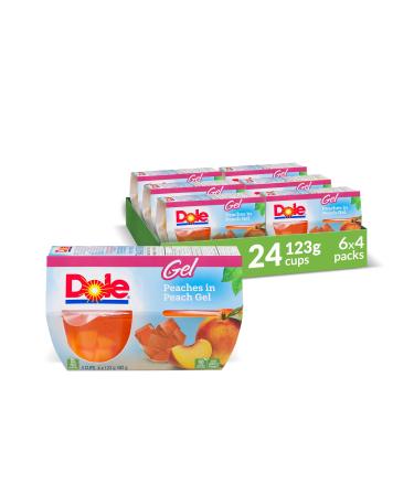 Dole Fruit Bowls Peaches In Peach Gel Healthy School Snacks 123g 24 Cups Peaches in Peach Gel 123g (Pack of 24)