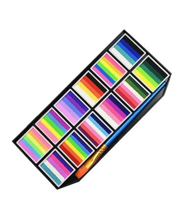 Face Makeup Palette - Face Makeup | Washable Stain-Resistant Makeup with Markers and Brushes 12 Grids for Adults Parties Halloween Festivals Theater