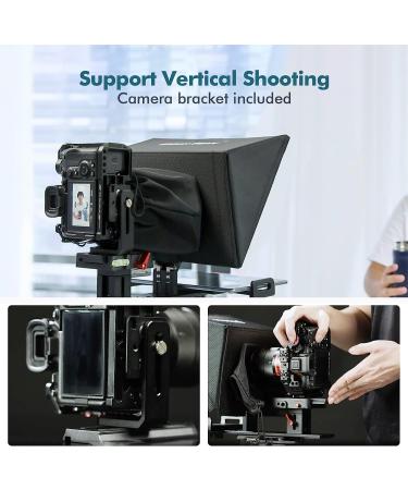 Desview T12 12.5 Teleprompter for DSLR: Aluminum Frame, Beam Splitter Glass, Wide Angle, Ideal for Studio, Video, Live Streaming - Buy Online on GoSupps.com