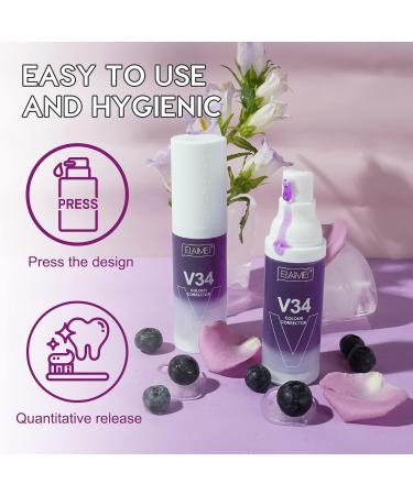 V34 Tooth Whitening - Color Correction Toothpaste (2 Pack) for Stain Removal & Deep Cleaning | Enhance Your Dental Health - Buy Online on GoSupps.com