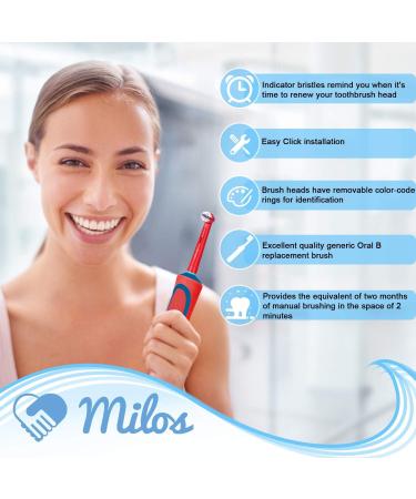 Milos Electric Toothbrush Replacement Heads for Kids - Pack of 16 Extra Soft Bristles - Oral B Compatible - Fits Braun Electric Brushes - Refill for Vitality, Precision, Triumph - 16 Count - Buy Online on GoSupps.com