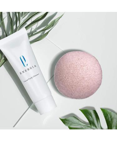 Organic French Pink Clay Konjac Facial Sponge for Sensitive Skin - Handmade, Unscented, Soft Exfoliation - Men and Women - Acne Care - Energia Pink Clay Sponge - Buy Online on GoSupps.com