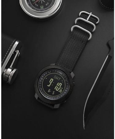 AVTREK Digital Hiking Sport Watch for Men - Tactical Military Compass, Waterproof Altimeter, Outdoor Multifunction (Black 2106) - Buy Online on GoSupps.com