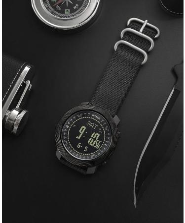 AVTREK Men's Outdoor Tactical Survival Digital Watch - Black | Military Army Altimeter, Barometer, Compass | Smart Swim Watch for Hiking & Sports - Buy Online on GoSupps.com