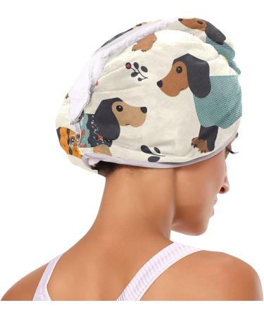 Dachshund Dogs Hair Towel 2 Pack | Super Absorbent Quick-Dry Hair Turbans for Women & Girls - Buy Online on GoSupps.com