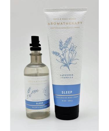 Bath & Body Works - Aromatherapy - Lavender Vanilla Sleep - 2 pc Bundle - Pillow and Body Mist - 5.3 fl oz - & Body Cream - 8 oz - Buy Online on GoSupps.com