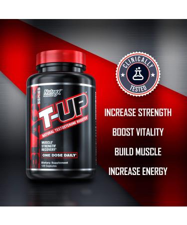 Nutrex Research T-Up Natural Testosterone Booster for Men Test Booster Muscle Enhancer and Libido Support Pills | DAA D-Aspartic Acid Supplement  Zinc  B6  B12 | 120 Capsules - Buy Online on GoSupps.com