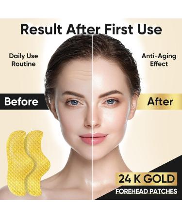 24K Gold Collagen Forehead Wrinkle Patches - Smooth Frown Lines - Buy Online on GoSupps.com