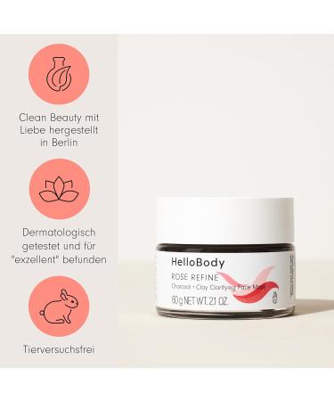 Hellobody Rose Refine Face Mask 50ml | Pore Cleaner & Natural Skin Care | Women s Face Mask for Removing Imprints - Buy Online on GoSupps.com