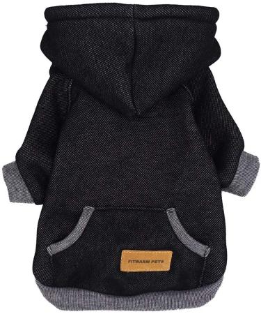 Fitwarm Plain Pet Hoodie Sweatshirt for Large Dogs and Cats - Black | Size L - Buy Online on GoSupps.com