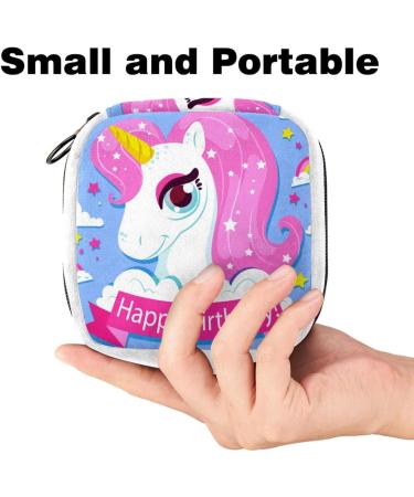 GIAPB Sanitary Napkin Storage Bag Period Bag Tampon Bag Makeup Bag Pad Pouch Unicorn Blue Background Color5022 - Buy Online on GoSupps.com