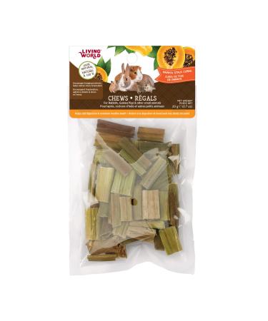Living World Small Animal Chews - Papaya Stalk Cubes - 20 g (0.7 oz)