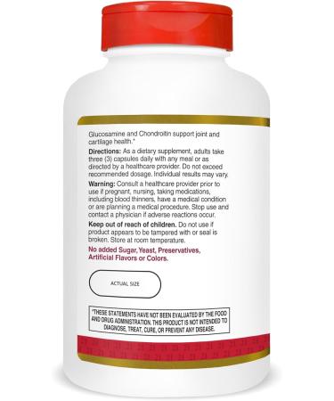 21st Century Glucosamine Chondroitin 500/400mg - Double Strength cp 210 Count 210 Count (Pack of 1) Capsules - Buy Online on GoSupps.com