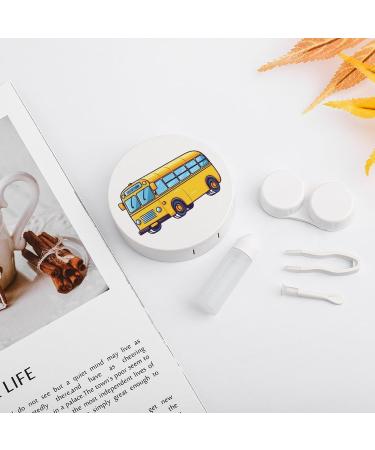 Portable School Bus Contact Lens Travel Kit | Cute Contact Lens Box with Mirror - Perfect for Daily Outdoor Use - Buy Online on GoSupps.com