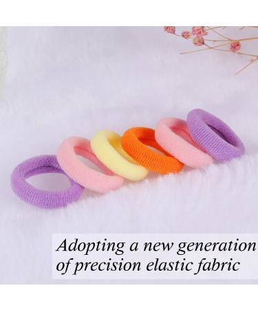 FiHodone 200 Small Hair Ties for Girls - 2cm Soft Rubber Braid Bands | Mini Colored Hair Jewelry (Yellow & Pink) - Perfect for Children - Buy Online on GoSupps.com