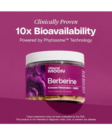 Mineral Moon Premium Berberine Supplement Body Composition, 60 Capsules - with Cissus Quadrangularis & Berberine Phytosome - Supports Overall Wellness - Buy Online on GoSupps.com
