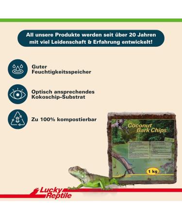 Lucky Reptile Coconut Bark Chips 1 kg | Natural Bedding for Terrarium Pets & Reptiles - Eco-Friendly Coconut Chip Substrate - Buy Online on GoSupps.com