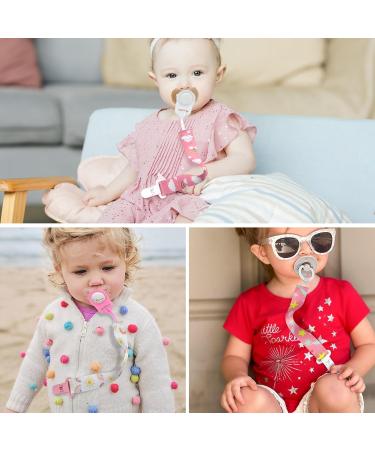 Suofuoleef 4 Pack Pacifier Chain for Baby Girls | Adorable Pacifier Clips & Adapters | Perfect Newborn Birth & Baptism Gift - Buy Online on GoSupps.com