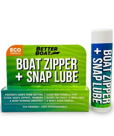 Zipper Wax & Zip Lube Marine Grade Zipper Lubricant Stick Zipper Lubricate with Ease Boat, Canvas, Bimini Snap, Metal Zippers, Jackets, Coolers, Vinyl Panels, Wetsuit & Drysuit No Oil & Graphite Mess