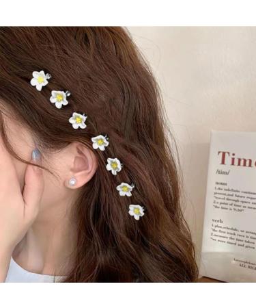 10PCS Mini Flower Hair Clips Small Cute Tiny Mini Claw Clips Flower Clips For Women Girls One Size White - Buy Online on GoSupps.com