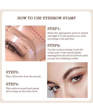 LXZJJM Eyebrow Stamp Stencil Kit Eyebrow Filling Powder Stamp Contains 10 Popular Shapes Brow Stencils and 2 eyebrow brush Easy to Use For Beginners to Nature Brow (02#Natural Brown+03#Dark Brown) 02+03 - Buy Online on GoSupps.com