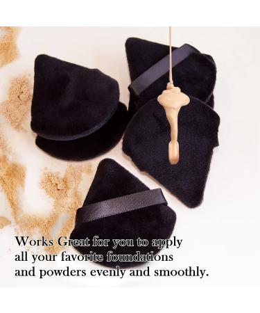 6-Piece Black Powder Puff Set for Makeup - Soft Triangle Puffs for Face, Body & Mineral Powder - Velour Blender Sponge for Foundation - Beauty Tools - Buy Online on GoSupps.com