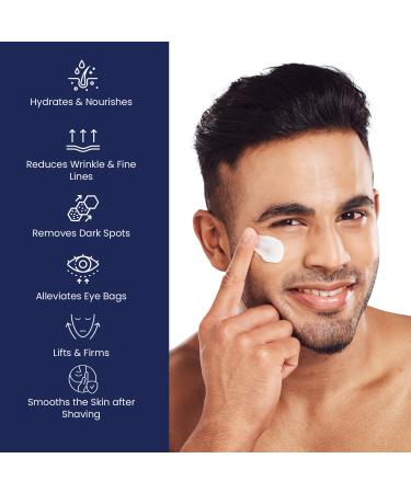 6-in-1 Face Cream for Men: Anti Aging & Wrinkle Cream for Men with Collagen Hyaluronic Acid Vitamins E & B Shea Butter - Dark Spots Remover & Eye Bags Treatment - 1.7 oz. - Buy Online on GoSupps.com