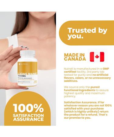 MAXIMUM POTENCY Lions Mane Supplement Extract Capsules 1500mg per Serving (3 capsules) Potent Brain Nootropic Supplement Improved Focus Memory and Increased Energy. Perfect for making Mushroom Coffee. Non-GMO Vegan Gluten Free. 120 Canadian Grown Mushroom - Buy Online on GoSupps.com