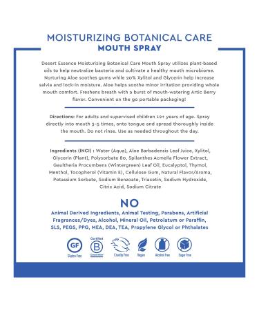 Desert Essence Arctic Berry Mouth Spray - Moisturizing Botanical Care, 0.9 fl oz - Buy Online on GoSupps.com