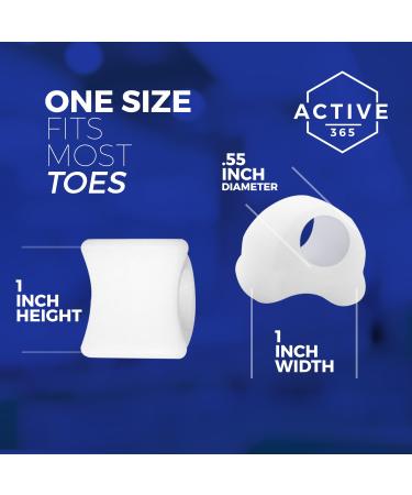 Active 365 Toe Separators for Bunions & Hammer Toes | Gel Toe Spacers & Straightener Splints - Large White | 4 Pieces - Buy Online on GoSupps.com
